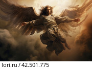 Lucifer falling from heaven sky angry. Generate Ai. Стоковое AI-изображение, AI-художник Иван Рябоконь / Фотобанк Лори