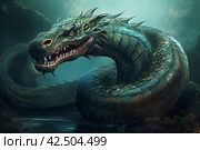 Basilisk mythical imaginary serpent. Generate ai. Стоковое AI-изображение, AI-художник Иван Рябоконь / Фотобанк Лори