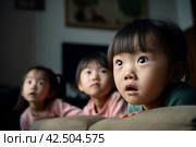 Chinese children looking amazed. Generate ai. Стоковое AI-изображение, AI-художник Иван Рябоконь / Фотобанк Лори