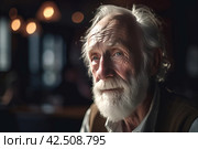 Vibrant elderly bearded man sarcastic expression. Generate ai. Стоковое AI-изображение, AI-художник Иван Рябоконь / Фотобанк Лори