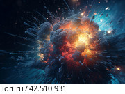 Universe explosion catastrophe. Generate ai. Стоковое AI-изображение, AI-художник Иван Рябоконь / Фотобанк Лори