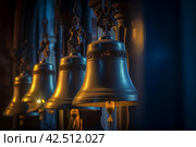 Bells cathedral musical instruments. Generate ai. Стоковое AI-изображение, AI-художник Иван Рябоконь / Фотобанк Лори