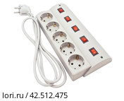 Электрические розетки с индивидуальными выключателями на белом фоне. Electrical outlets with individual switches on a white background. Стоковое фото, фотограф Татьяна Д / Фотобанк Лори