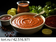 Robust Bowl chipotle sauce. Generate Ai. Стоковое AI-изображение, AI-художник Иван Рябоконь / Фотобанк Лори