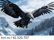 Majestic Condor flying mountains. Generate Ai. Стоковое AI-изображение, AI-художник Иван Рябоконь / Фотобанк Лори