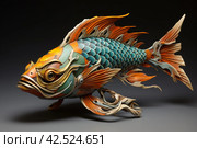Massive Underwater sea monster fish. Generate Ai. Стоковое AI-изображение, AI-художник Иван Рябоконь / Фотобанк Лори