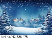 Background revealed through Christmas-themed winter trimmings. Generate Ai. Стоковое AI-изображение, AI-художник Иван Рябоконь / Фотобанк Лори
