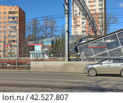 Конечная тупиковая железнодорожная станция двухпутного ответвления Реутово - Балашиха Горьковского направления Московской железной дороги в Балашихе Московской области (2024 год). Редакционное фото, фотограф stargal / Фотобанк Лори