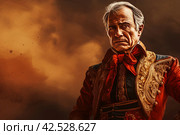 Brave Bullfighter man fight bull. Generate Ai. Стоковое AI-изображение, AI-художник Иван Рябоконь / Фотобанк Лори