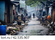 People living in poverty background. Generate ai. Стоковое AI-изображение, AI-художник Иван Рябоконь / Фотобанк Лори