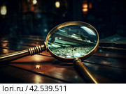 Functional Magnifying glass wooden. Generate Ai. Стоковое AI-изображение, AI-художник Иван Рябоконь / Фотобанк Лори