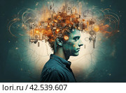 Rigorous Male brain abilities research. Generate ai. Стоковое AI-изображение, AI-художник Иван Рябоконь / Фотобанк Лори