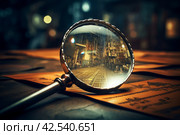 Magnifying glass wooden. Generate Ai. Стоковое AI-изображение, AI-художник Иван Рябоконь / Фотобанк Лори