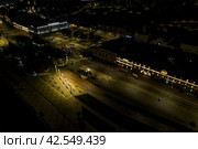 Площадь Маркина ночью в Нижнем Новгороде (2021 год). Стоковое фото, фотограф Илья Старков / Фотобанк Лори