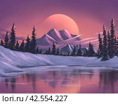 Горы. Стоковая иллюстрация, иллюстратор Anastasiya Emelyanova / Фотобанк Лори