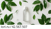 water and oil repellant spray surrounded by green leaves. Стоковое AI-изображение, AI-художник Юлия Гапеенко / Фотобанк Лори