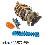 Электрический переключатель на белом фоне. Automatic circuit breaker. Стоковое фото, фотограф Татьяна Д / Фотобанк Лори