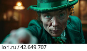 Man in Green Hat Making a Face. Стоковое AI-изображение, AI-художник Юлия Гапеенко / Фотобанк Лори