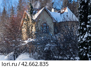Загородный дом (дача)  зимним морозным  днем. Стоковое фото, фотограф Pukhov K / Фотобанк Лори