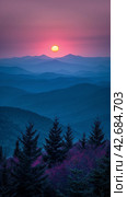 Vibrant Sunset With Clouds. Стоковое AI-изображение, AI-художник Юлия Гапеенко / Фотобанк Лори