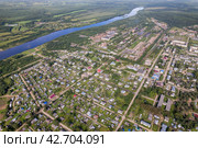 Вид на Демьяново с большой высоты (аэросъемка 2023 года) Стоковое фото, фотограф Владислав Самошкин / Фотобанк Лори