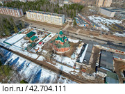 Вид с высоты на Александро-Невскую церковь в Кирово-Чепецке (аэросъемка 2021 года) (2022 год). Стоковое фото, фотограф Владислав Самошкин / Фотобанк Лори