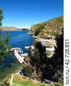 Isla del Sol on Lake Titicaca in Andes, Bolivia (2011 год). Стоковое фото, фотограф Сергей Стрелков / Фотобанк Лори