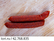 Smoked Tyrolean sausages. Стоковое фото, фотограф Яков Филимонов / Фотобанк Лори