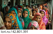 A group of women in colorful saris are standing next to each other, AI. Стоковое AI-изображение, AI-художник Сергей Старуш / Фотобанк Лори