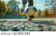 Football game. Stadium with a ball.Sport games.generative ai. Стоковое AI-изображение, AI-художник Александр Трофимович / Фотобанк Лори