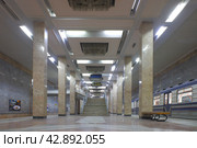 Станция метро Минг Урик ташкентского метрополитена в центре Ташкента, Узбекистан (2023 год). Стоковое фото, фотограф Александр Кузнецов / Фотобанк Лори