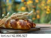 Shavuot, Pentecost is a holiday in Judaism. Стоковое AI-изображение, AI-художник Ирина Ручушкина / Фотобанк Лори