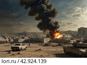 The war between Palestine and Israel. The concept. Стоковое AI-изображение, AI-художник Александр Поташев / Фотобанк Лори