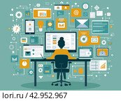 Digital Marketing Professional at Work. Стоковое AI-изображение, AI-художник Кирилл Черезов / Фотобанк Лори