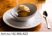 Delicious dessert - carrot cake with orange crumbs clos eup. Стоковое фото, фотограф Татьяна Яцевич / Фотобанк Лори