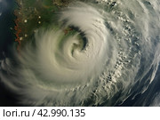 Satellite image storm. Generate Ai. Стоковое AI-изображение, AI-художник Иван Рябоконь / Фотобанк Лори