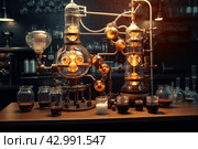 Cup of natural coffee molecular component. Generate ai. Стоковое AI-изображение, AI-художник Иван Рябоконь / Фотобанк Лори