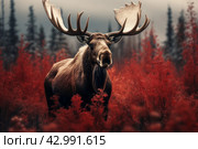 Moose head majestic. Generate Ai. Стоковое AI-изображение, AI-художник Иван Рябоконь / Фотобанк Лори