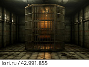 Oppressive Prisoner cage prison. Generate Ai. Стоковое AI-изображение, AI-художник Иван Рябоконь / Фотобанк Лори