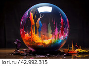 Dimensional Paint glob 3d art. Generate Ai. Стоковое AI-изображение, AI-художник Иван Рябоконь / Фотобанк Лори