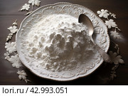 White Plate flour. Generate Ai. Стоковое AI-изображение, AI-художник Иван Рябоконь / Фотобанк Лори