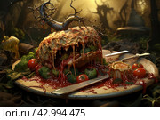 Decomposed Rotten food digitalart. Generate Ai. Стоковое AI-изображение, AI-художник Иван Рябоконь / Фотобанк Лори