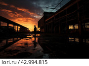 Shadowy Silhouette fbi agent warehouse. Generate Ai. Стоковое AI-изображение, AI-художник Иван Рябоконь / Фотобанк Лори