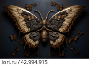 Intriguing Skull butterfly. Generate Ai. Стоковое AI-изображение, AI-художник Иван Рябоконь / Фотобанк Лори