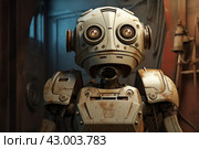 Unswerving Robot digital guard. Generate Ai. Стоковое AI-изображение, AI-художник Иван Рябоконь / Фотобанк Лори
