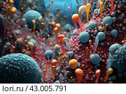 Complex Colorful microbiome. Generate Ai. Стоковое AI-изображение, AI-художник Иван Рябоконь / Фотобанк Лори