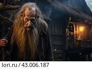 Cobwebbed Old man halloween house. Generate Ai. Стоковое AI-изображение, AI-художник Иван Рябоконь / Фотобанк Лори