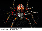 Stealthy Orb weaver spider arabesca predator. Generate Ai. Стоковое AI-изображение, AI-художник Иван Рябоконь / Фотобанк Лори