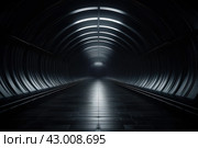 Ultramodern Train with lights in sleek tunnel. Generate ai. Стоковое AI-изображение, AI-художник Иван Рябоконь / Фотобанк Лори