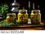 Piquant Set pickled capers. Generate Ai. Стоковое AI-изображение, AI-художник Иван Рябоконь / Фотобанк Лори
